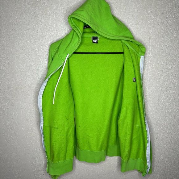 Y2K DC Skateboarding Full Zip Hoodie Green - Picture 4 of 5
